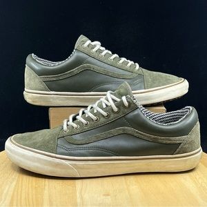 Vans x 3M Scotchgard Old Skool Mens Size 13 Leather Shoes Olive Green